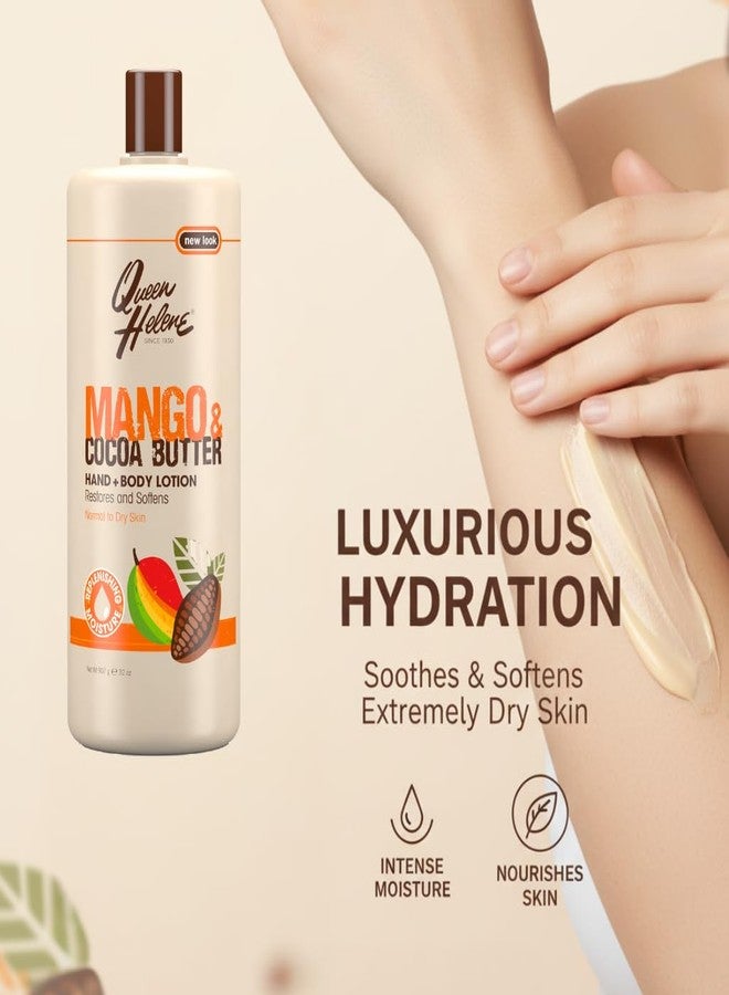 Queen Helene Mango & Cocoa Butter Hand & Body Lotion – Deep Moisturizing Formula that Softens, Smooths & Restores Radiance | 32 oz - Image 2